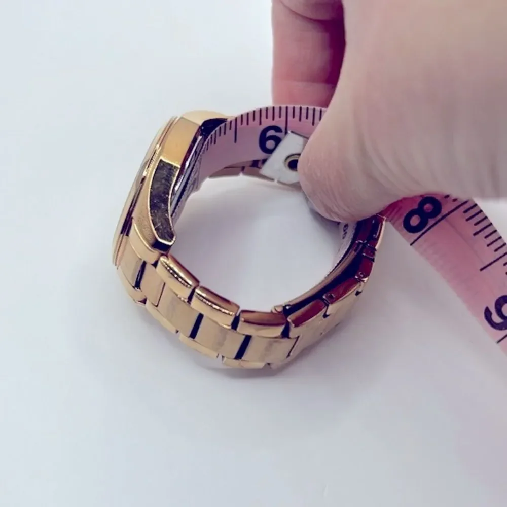 Working! Caravelle New York Rose Gold Rhinestone Face Ladies Watch